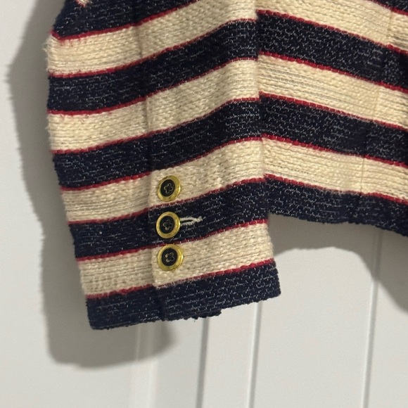 Cabi Cruise Jacket Nautical Striped Blazer Navy Red White Double Breasted Size 6 - Picture 5 of 9